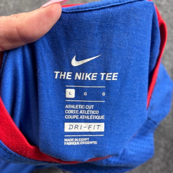 NIKE Men The Nike Tee Dri-Fit Athletic Cut Team USA Short Sleeve Blue/Red Large - Picture 3 of 6